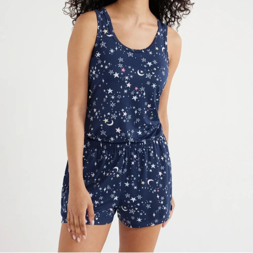 Joyspun Women's Size S (4-6) Print Tank Top and Shorts Pajama Set NWT